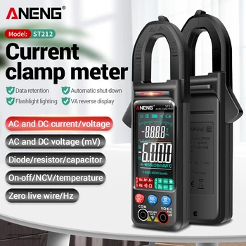 ANENG Clamp Meter Интеллектуальный цифровой Зажимной мультиметр 6000 отсчетов Smart AC & DC Вольтметр 400A Амперметр VA