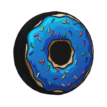 Пончик Синий Чехол для Запасного Колеса Jeep Pajero Food Doughnut Внедорожник RV Camper Автомобильные Протекторы Для Колес Аксессуары 14 