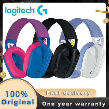 Беспроводная игровая гарнитура Logitech G435 Bluetooth, совместимая с объемным звуком 7.1, наушники для игр и музыки со встроенным микрофоном