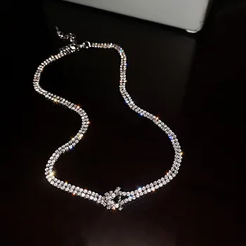 2023 Новая Мода Универсальная Простота Хрустальные Ожерелья с Подвесками Женские Модные Геометрические Короткие Ожерелья Ювелирные Изделия
