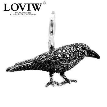 3D Черный CZ кулон в виде ворона, новый модный стиль, хорошее ювелирное изделие для мужчин и женщин, подарок в виде птицы, серебряная пластина, Супер предложения