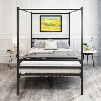 Металлическая кровать с балдахином размера 