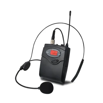 Комплект беспроводных микрофонов с головным убором + петличный микрофон с лацканами, передатчик-приемник частоты UHF для обучения речи