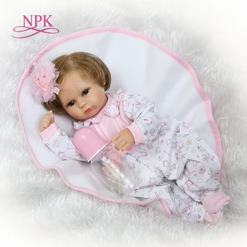 NPK Новый Дизайн 18 дюймов 40 см Милая Кукла-Реборн с укоренившимися волосами, очень мягкая на ощупь, лучшие подарки для детей на День рождения