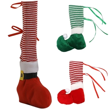 Рождественские чехлы для декора ножек кухонных стульев, Рождественские чехлы для ножек стульев, чехлы для ножек обеденных стульев, Рождественские чехлы для ножек стульев