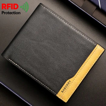 Новый дизайн RFID Кошельков Мужской кошелек из натуральной кожи Денежный мешок Держатель для долларовых карт Кошельки для мужчин Мини Тонкий кошелек