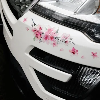 Автомобильные наклейки с цветочным рисунком Cherry Blossom Love Pink Auto Vinyl Deca Bumperl Window Ipad для женщин, аксессуары для тюнинга автомобилей, аксессуары для укладки