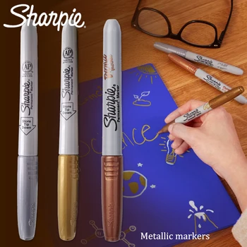 12 Металлических перманентных маркеров American Sharpie 39100, промышленные водонепроницаемые краски, маркеры для рисования, граффити, художественные принадлежности, канцелярские принадлежности