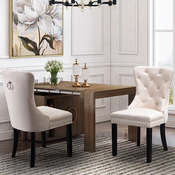 Европейские обеденные стулья из массива дерева Мебель для домашней столовой Современный скандинавский роскошный ресторанный стул Американский стул со спинкой в стиле ретро