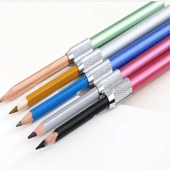 3 шт. Регулируемый удлинитель для карандаша с двумя / одной головкой, держатель для рисования в школе рисования, инструмент для письма, металлический цветной стержень