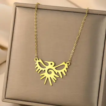 Изысканное и модное ожерелье с лазерной резьбой Cxwind, ожерелье с символом птицы-ангела, Ожерелье для любителей животных, ювелирный подарок на день рождения