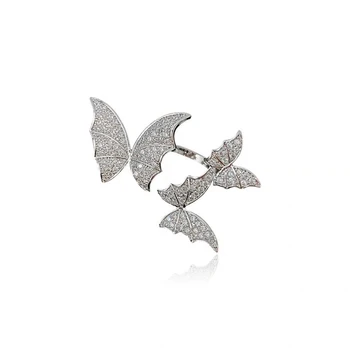 Медное милое животное, блестящее кольцо-бабочка с фианитами, Регулируемые открывающиеся кольца на палец Для подружек, обручальные украшения для девочек