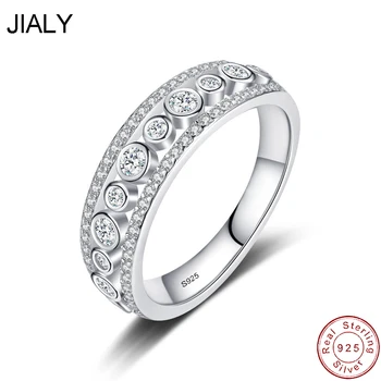 JIALY Европейское покрытие AAA CZ Полый пузырь S925 Серебряное кольцо для женщин День Рождения Свадебный подарок Ювелирные изделия