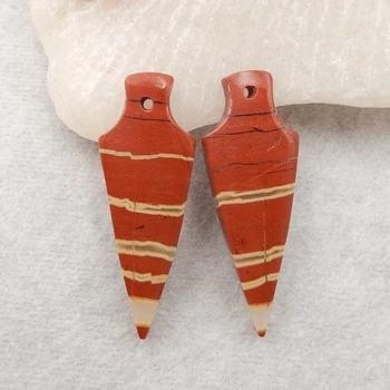 Женские модные серьги из натуральной Красной речной Яшмы, Серьги из полудрагоценных камней Beads31x11x4mm4.4g