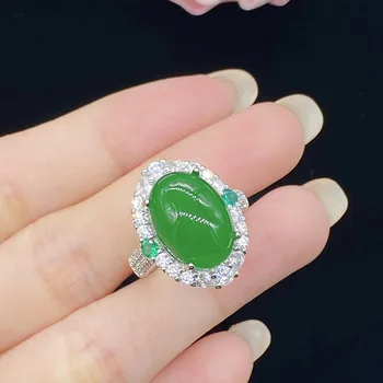 Новое открытое кольцо из натурального халцедона и яшмы с натуральным льдом, женское высококачественное кольцо с полным бриллиантом