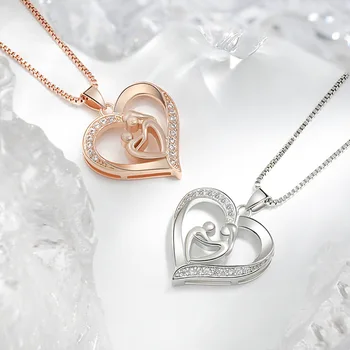 Новое модное простое креативное ожерелье, подвеска для матери и сына, Подарок ко Дню Матери, Мамина любовь, ожерелье в форме сердца