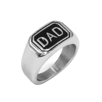 Классическое кольцо для папы, ювелирные изделия из нержавеющей стали, мужские кольца для папы-байкера с гравировкой, подарок на День отца SWR1002A