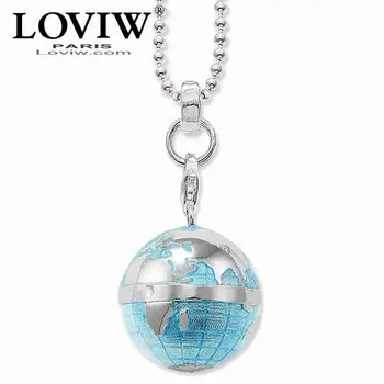 Ожерелье 3D Глобус Модный подарок для женщин и мужчин Стиль Ювелирных изделий серебряный цвет новое модное горячее ожерелье с длинной цепочкой