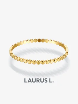 Браслеты LAURUS L в горошек 4 мм для женщин, круглые браслеты из позолоченной нержавеющей стали, элегантные и стильные ювелирные изделия