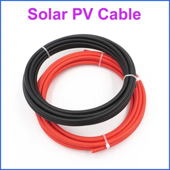 Бесплатная доставка!! Черно-красный фотоэлектрический солнечный кабель 4 мм2, используемый для подключения солнечной фотоэлектрической системы Красный + черный 5 метров
