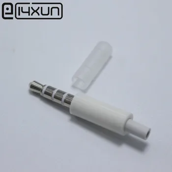 10шт 3,5 мм разъем для стереогарнитуры с хвостовиком и пылезащитным колпачком 4 полюсный 3,5 мм аудиоразъем Разъем-адаптер для iphone белый