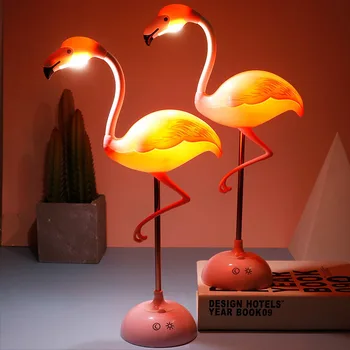 Светодиодный ночник Flamingo, сенсорная настольная лампа для чтения, зарядка через USB, Гостиная, спальня, Декоративное освещение