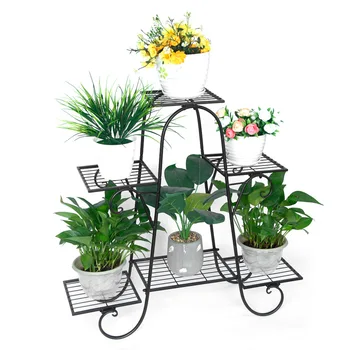 Стойка для цветов в помещении, устойчивая, большой емкости, высококачественная утолщенная стойка для лотков для зеленых растений из тонкого железа, железная стойка для цветов