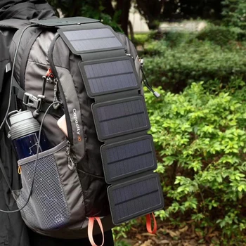 Портативное Складное Наружное зарядное устройство для солнечной панели 5V 2.1A USB Устройства вывода Походный рюкзак для кемпинга Источник питания для смартфонов