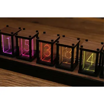RGB псевдосветящиеся ламповые часы DIY kit LED настольное креативное украшение подарок бойфренду в виде черной скорлупы грецкого ореха высокого класса классическая