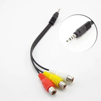 Разъем 3,5 мм от штекера до 3 RCA-адаптера Высококачественный аудио-видео AV-кабель от 3,5 до RCA 0,2 м