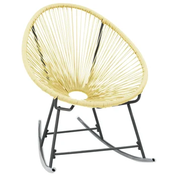 Ротанговое кресло для отдыха на открытом воздухе, круглое кресло-качалка, кресло-качалка с одной спинкой, ленивое кресло 69 x 79 x 82 см