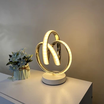 Креативная спиральная светодиодная настольная лампа Современная гостиная прикроватный столик в спальне Декоративное освещение Настольная лампа для украшения помещений