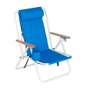 Переносное складное кресло для отдыха, пляжное патио, легкое походное кресло, спальное кресло для сада на открытом воздухе, регулируемый подголовник