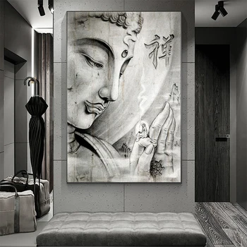 Буддизм, Бог Будда, картина на холсте, плакаты и принты, настенное искусство, медитативная картина для спальни, гостиной, домашнего декора Cuadros