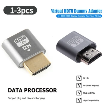 HDMI-совместимый 4K DDC EDID фиктивный эмулятор виртуального дисплея, фиксирующая пластина видеокарты