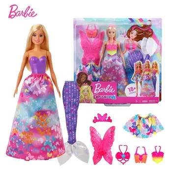 Оригинальная кукла Барби, принцесса, Барби меняет костюмы и русалки, эльфы-бабочки, радужная вода, меняющая форму, русалка, грил-игрушка