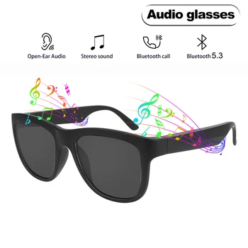 F06 Смарт-очки, наушники, стереогарнитура с защитой от Blu-ray, Двойной динамик, сенсорные Беспроводные Солнцезащитные очки Bluetooth, наушники для путешествий и вождения