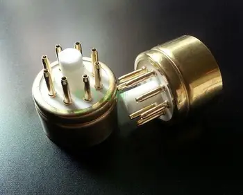 2шт керамический ламповый разъем ламповый разъем 6N8-G с 8-контактной золотой ножкой для лампового усилителя 6N8
