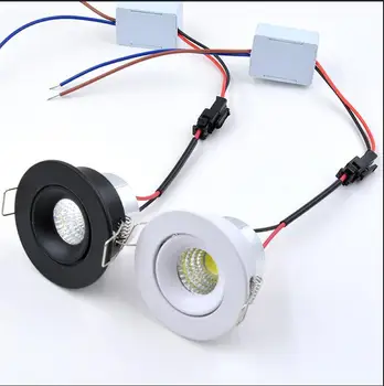 Светодиодный мини-потолочный светильник Точечный Светильник AC85-265V 3 Вт Светодиодный светильник Белый Черный Корпус, мини-светильник для шкафа