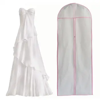 Пылезащитный чехол для свадебного платья на молнии Полупрозрачное платье Пылезащитный чехол Защитный чехол для одежды