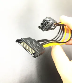 Кабель-адаптер PCIe PCI-e PCI Express для Видеокарты с 15-контактным разъемом питания SATA, 6-контактным разъемом питания PCIe с 15-контактным разъемом питания SATA на 6pin