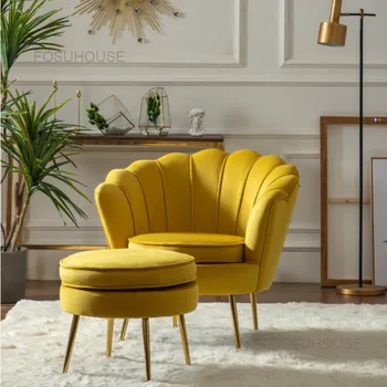 Скандинавские Дизайнерские Фланелевые стулья для гостиной Балкон Ленивый диван Мебель для гостиной Роскошное кресло для отдыха Спальня Диван для отдыха