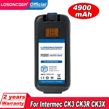 Аккумулятор LOSONCOER емкостью 4900 мАч для коллекторного сканера Intermec CK3R CK3 CK3X CK3A1 CK3C1 318-034-034